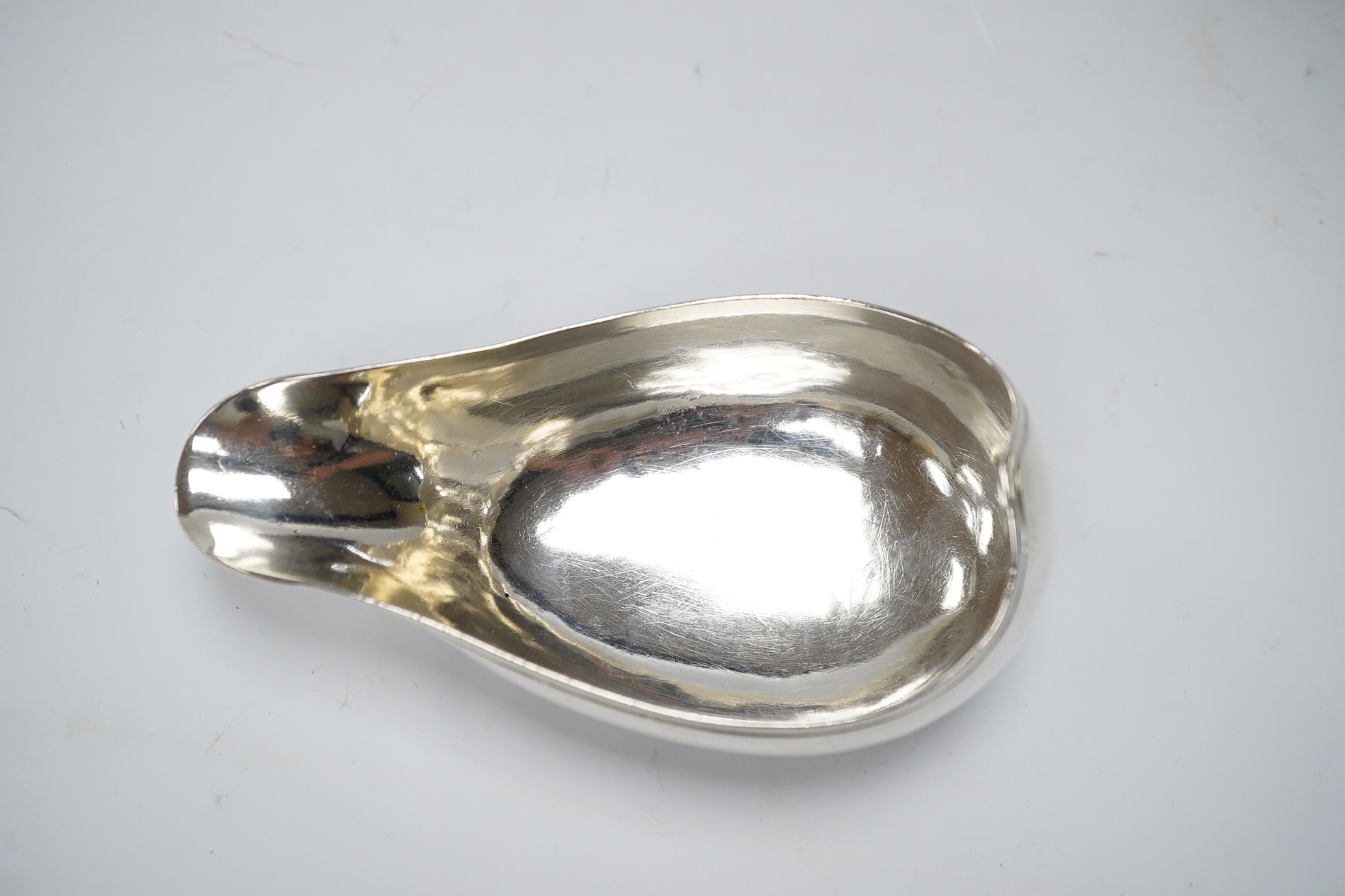 A George III silver pap boat, Samuel Meriton II, London , 1785, 11.2cm, 58 grams. Condition - fair